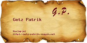 Getz Patrik névjegykártya